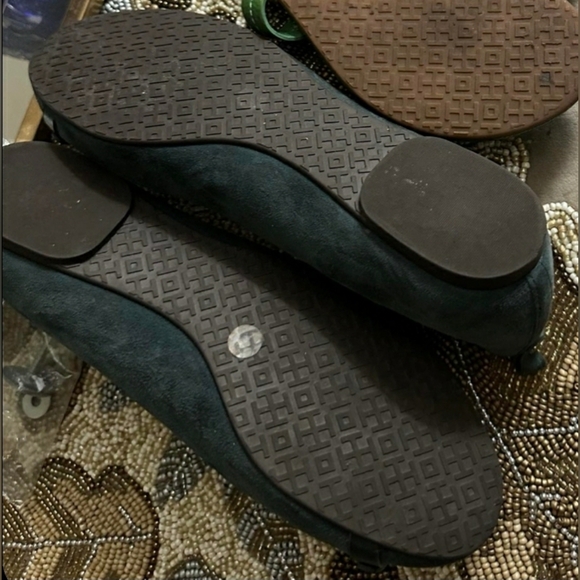Tory Burch Designer Suede Olive Green Gabriel Ballet Flats Sz 7 - Picture 8 of 8